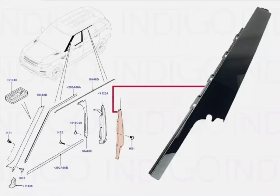 For Range Rover sport 2014-2022  Front Door B pillar Columns Trim LR118291 LR043747 LR118292 LR043746 Outer Finisher Moulding